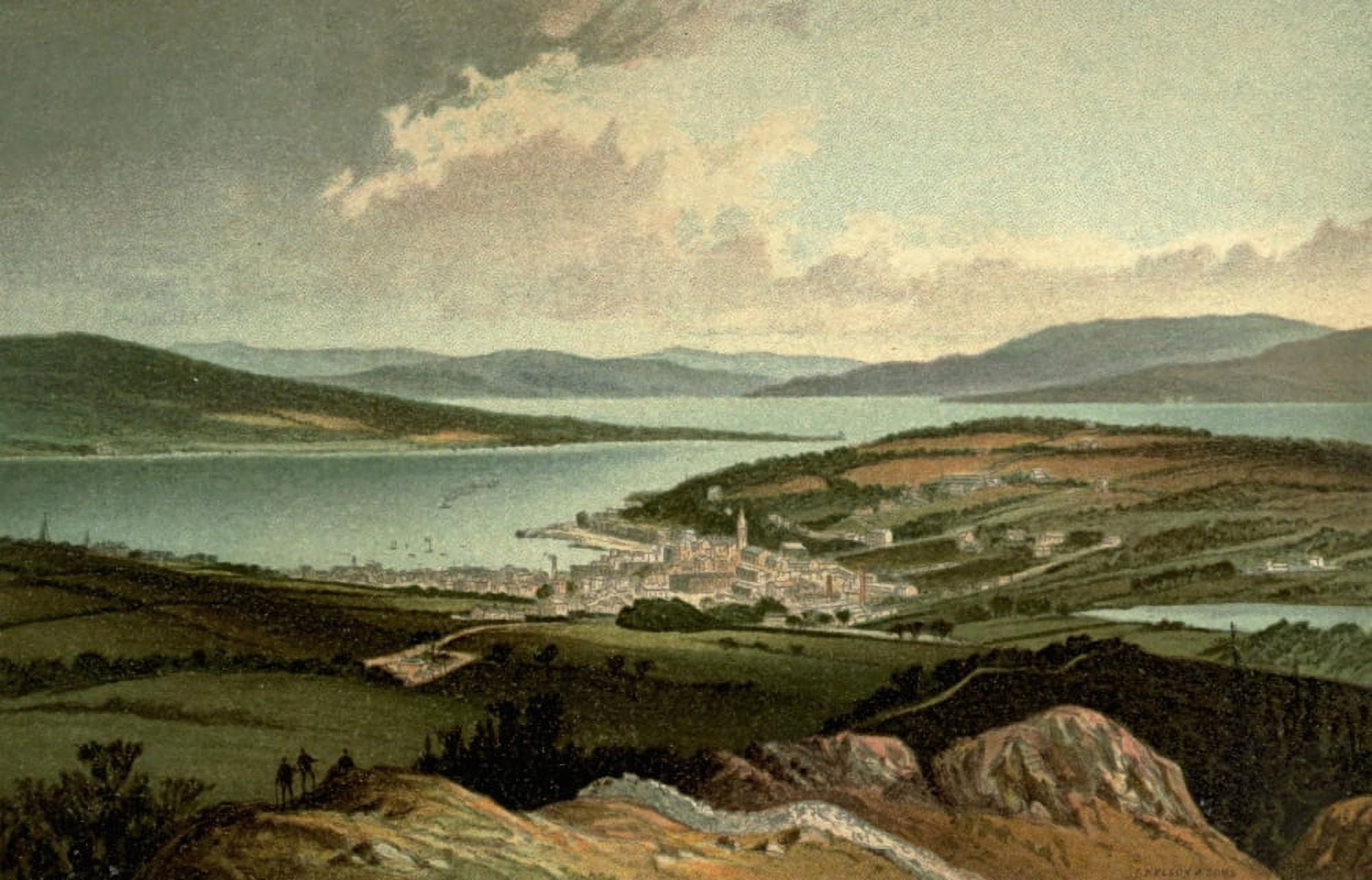 T Nelson & Sons Souvenir of Scotland 1897 Clyde & Rothesay Bay Canvas Art - T Nelson & Sons (18 x 24)