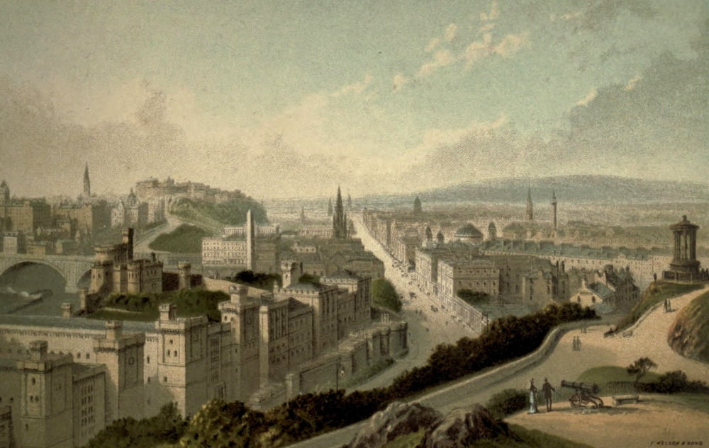 T Nelson & Sons Souvenir of Scotland 1897 Edinburgh from the Calton Hill Canvas Art - T Nelson & Sons (18 x 24)