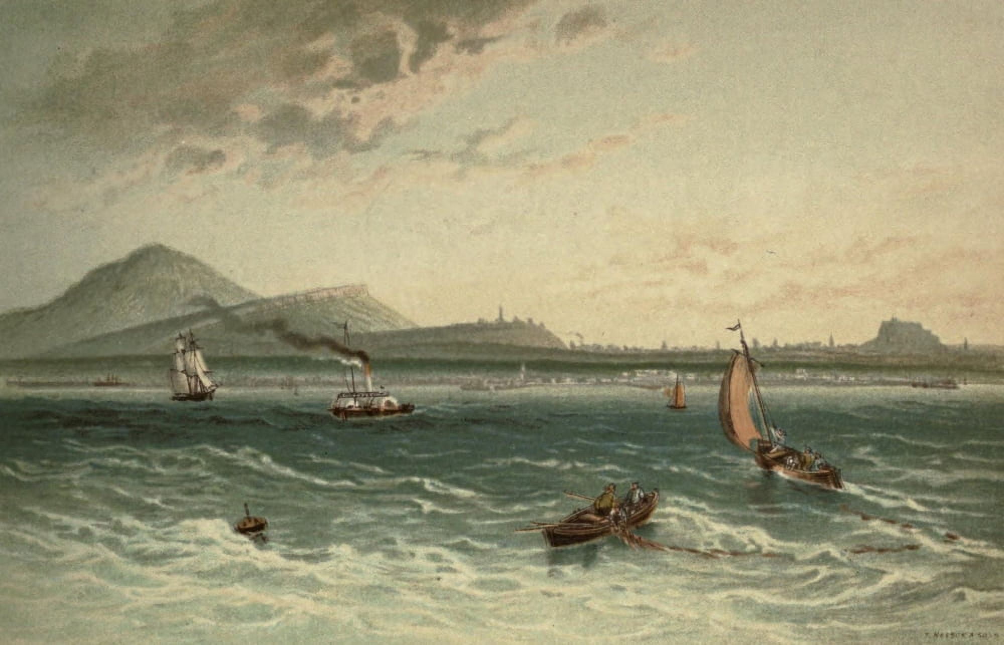T Nelson & Sons Souvenir of Scotland 1897 Edinburgh from the Firth of Forth Canvas Art - T Nelson & Sons (18 x 24)