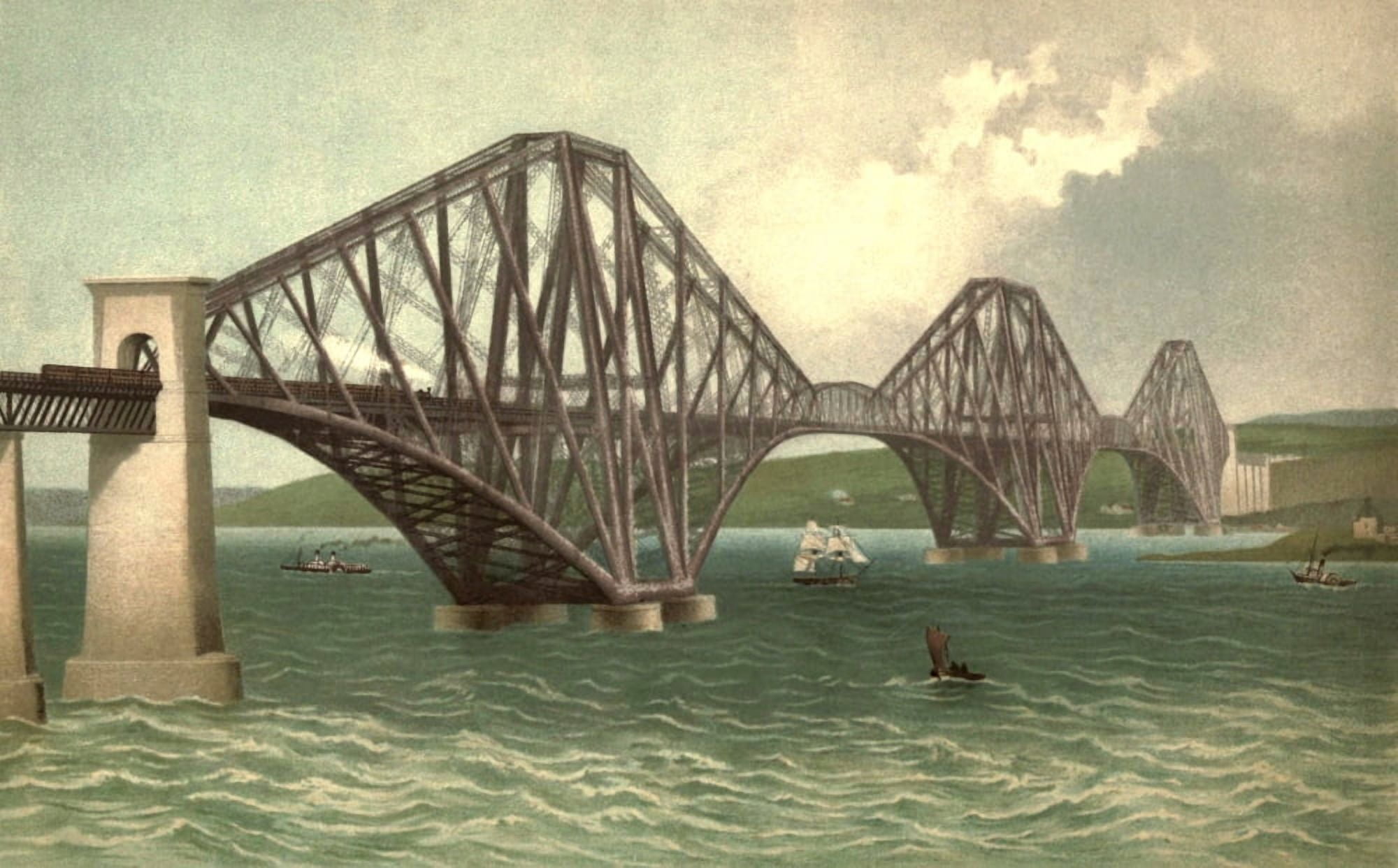 T Nelson & Sons Souvenir of Scotland 1897 Forth Bridge Canvas Art - T Nelson & Sons (18 x 24)