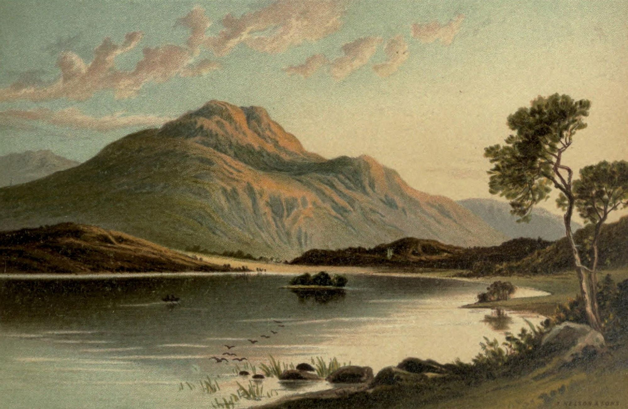 T Nelson & Sons Souvenir of Scotland 1897 Loch Achray Canvas Art - T Nelson & Sons (18 x 24)