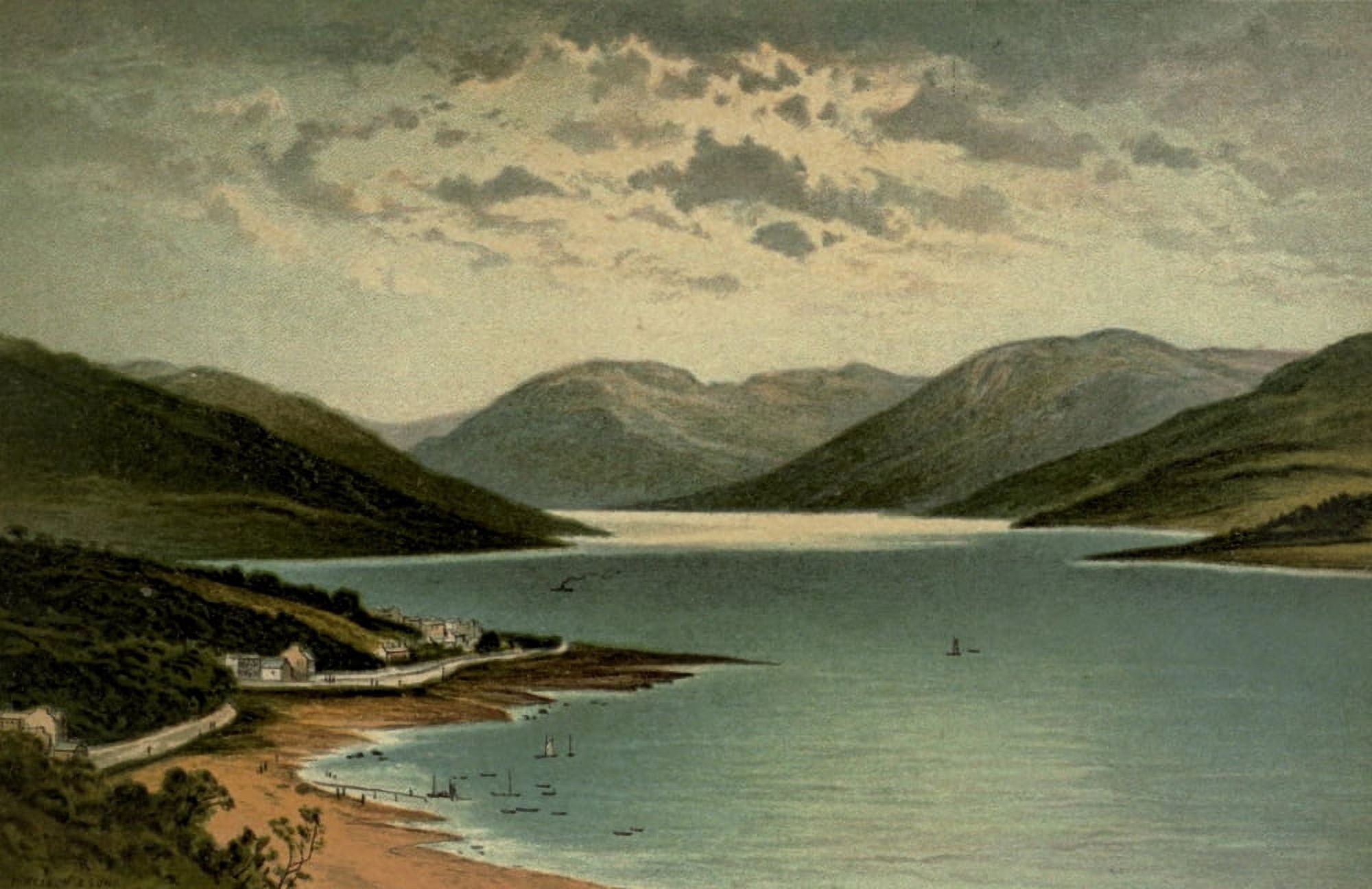 T Nelson & Sons Souvenir of Scotland 1897 Loch Striven Canvas Art - T Nelson & Sons (18 x 24)