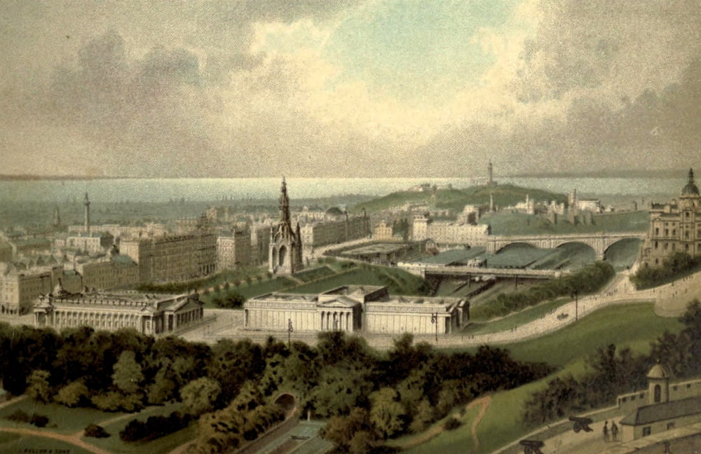 T Nelson & Sons Souvenir of Scotland 1897 New town from Edinburgh Castle Canvas Art - T Nelson & Sons (18 x 24)