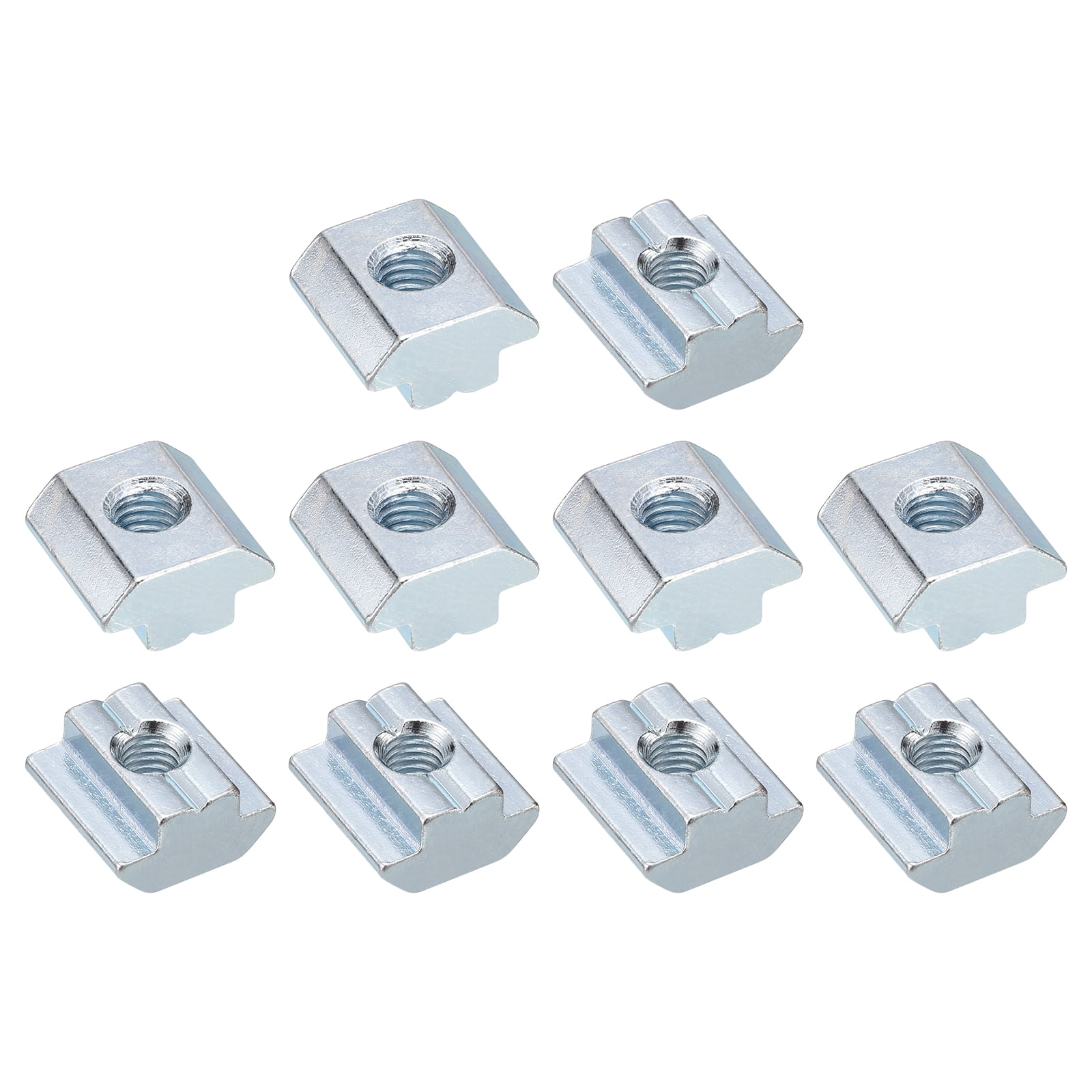 T Nuts, 24pcs - Galvanized Carbon Steel T Slot Bolts, 4545 Series M8 Hammer Head Fastener, Sliding T Nuts for Aluminum Extrusion Profile (Silver)