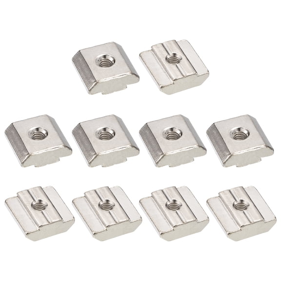 T Nuts, 24pcs - Nickel Plated Carbon Steel T Slot Bolts, 3030 Series M4 Hammer Head Fastener, Sliding T Nuts for Aluminum Extrusion Profile (Silver)