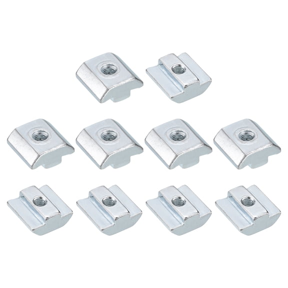 T Nuts, 30pack Nickel Plated Carbon Steel T Slot Bolts, 4040 Series M5 Hammer Head Fastener (Silver)