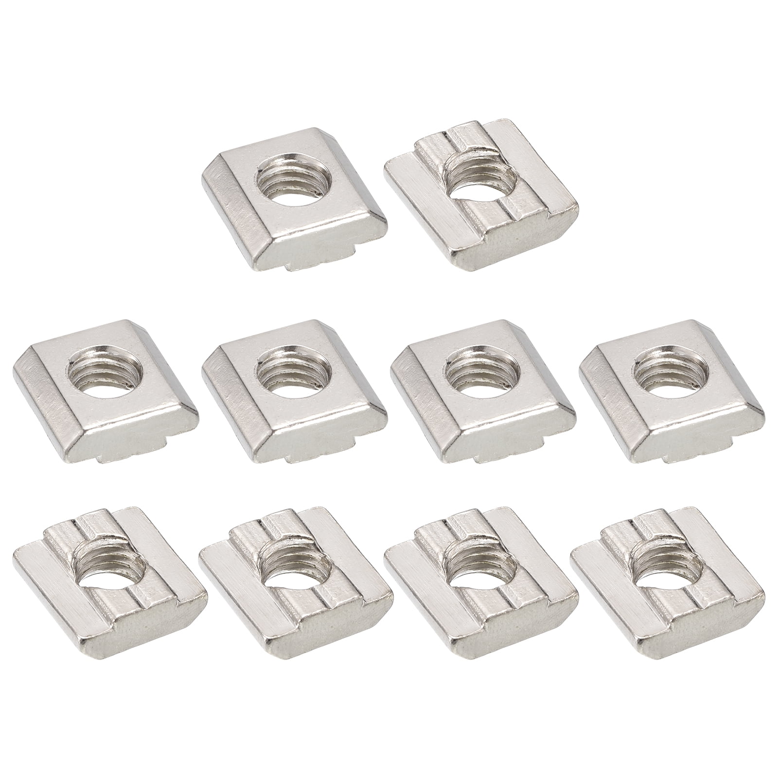 T Nuts, 60pcs - Nickel Plated Carbon Steel T Slot Bolts, 3030 Series M8 Hammer Head Fastener, Sliding T Nuts for Aluminum Extrusion Profile (Silver)