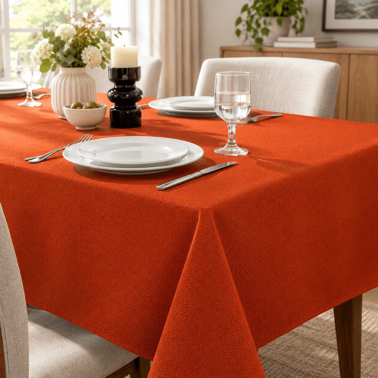 T Orange Fall Rectangle Jacquard Tablecloth 60 X 144 Inch - Walmart.com