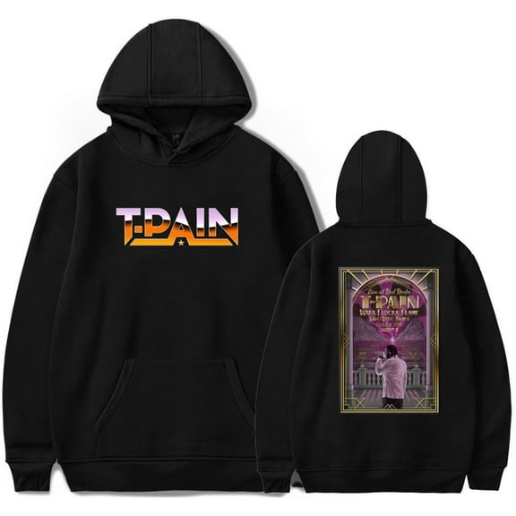 T-Pain 2025 Tour Merch Hoodie New Print Pullover Unisex Hip Hop Sweatshirt Streetwear