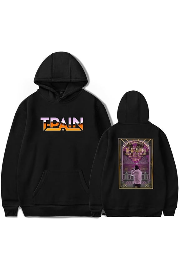 T-Pain 2025 Tour Merch Hoodie New Print Pullover Unisex Hip Hop Sweatshirt Streetwear