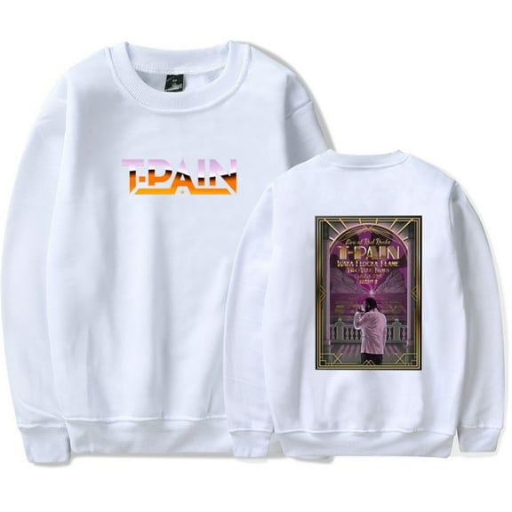 T-Pain 2025 Tour Merch Long Sleeve Trendy Printed Sweatshirt Unisex Fashion Streetwear