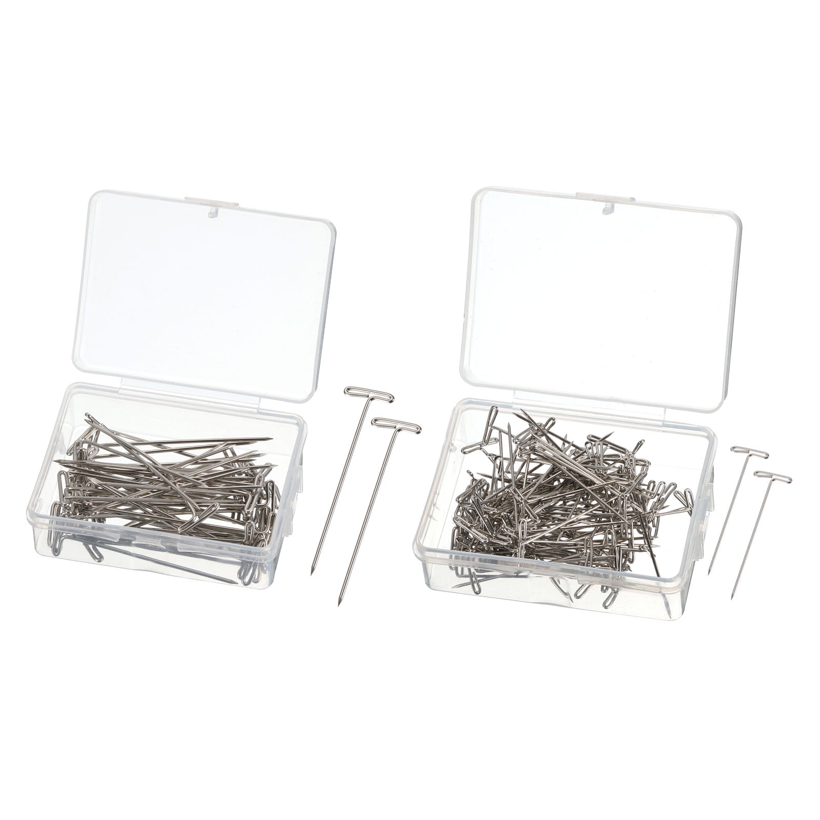 T Pins, 150 pack Nickel Plated Steel Wire Two Sizes Wig Tpins with