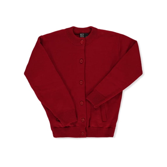 T.Q Knits Girls' L/S Solid Cardigan - red, 18 - 20 (Big Girls Plus)