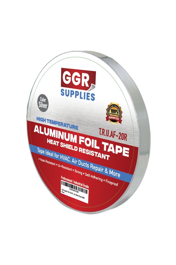 AF-20R Heat Shield Resistant Aluminum Foil Tape: 1/2 in. wide x 50 yds. (2Mil)