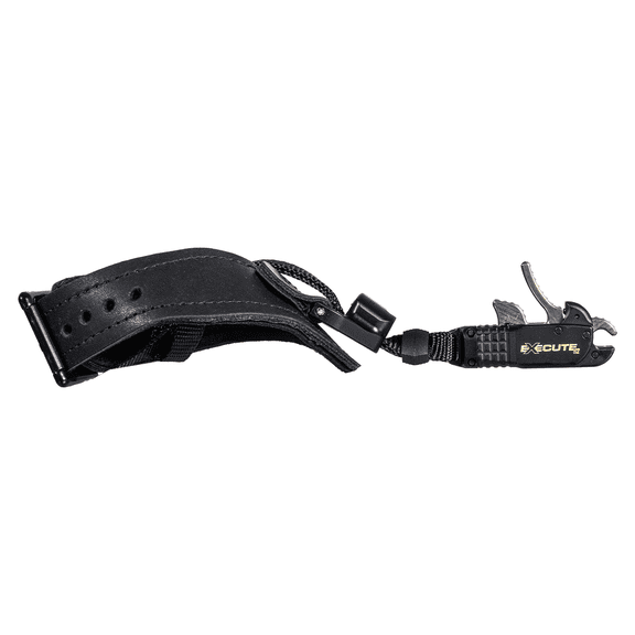 T.R.U. Ball Archery eXecute V2 CK Wrist Strap Release, Cinch Web Buckle, Midnight Cerakote, XL, Black Leather (T2WB-MD-XL)