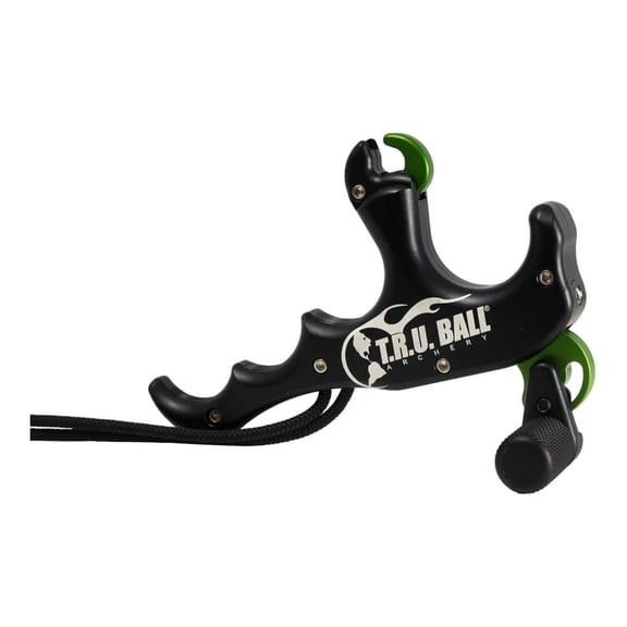 T.R.U. Ball Bone Collector T-Rex 4 Finger Archery Release Aid with Built-in Lanyard (Black)