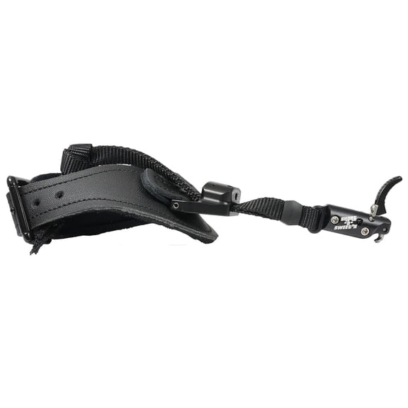 T.R.U. Ball Archery Short-N-Sweet'R Hybrid Trigger Release, Cinch Web Buckle Strap, Black, Large (SSHB-BK-L)