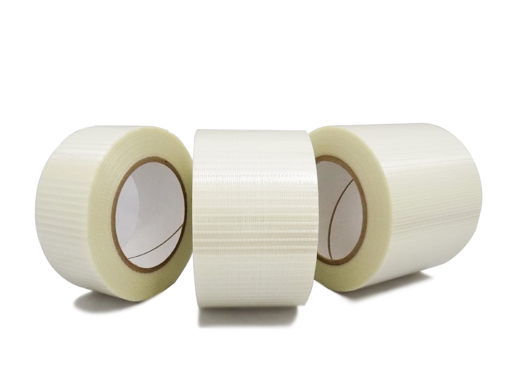 T.R.U. FIL-835B/D Transparent Bi-Directional Filament Strapping Tape: 8 in. x 60 yds.