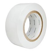 T.R.U. LDPE-9R Heavy Duty Low Density Polyethylene Film Coated Tape with Rubber Adhesive Ideal for Sealing and Seaming. 36 Yards. (White, 2" (48 mm)