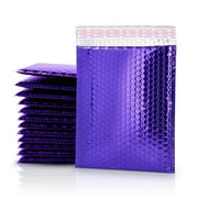 T.R.U. Metallic Bubble Padded Envelope Mailers, 7.5 X 11 Inches, Waterproof Ultra Resistant Ideal For Packing, Shipping, and Storing. Pack of 25 (Purple)