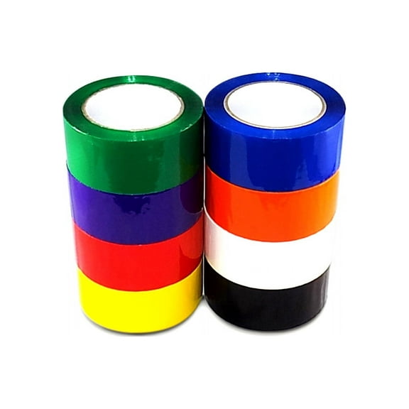 T.R.U. OPP-20C Rainbow Carton Sealing Packaging Tape 2 in. wide x 55 yds. (2 mils thick)