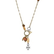 T.R.U. Talisman Of Tenacity With Horseshoe Cross And Gemstone Beads Necklace 30