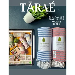 Greenleaf Organic Cotton Bath Towel Set, 2-Pack, 27x54 in, 320 GSM, Blue and Orange