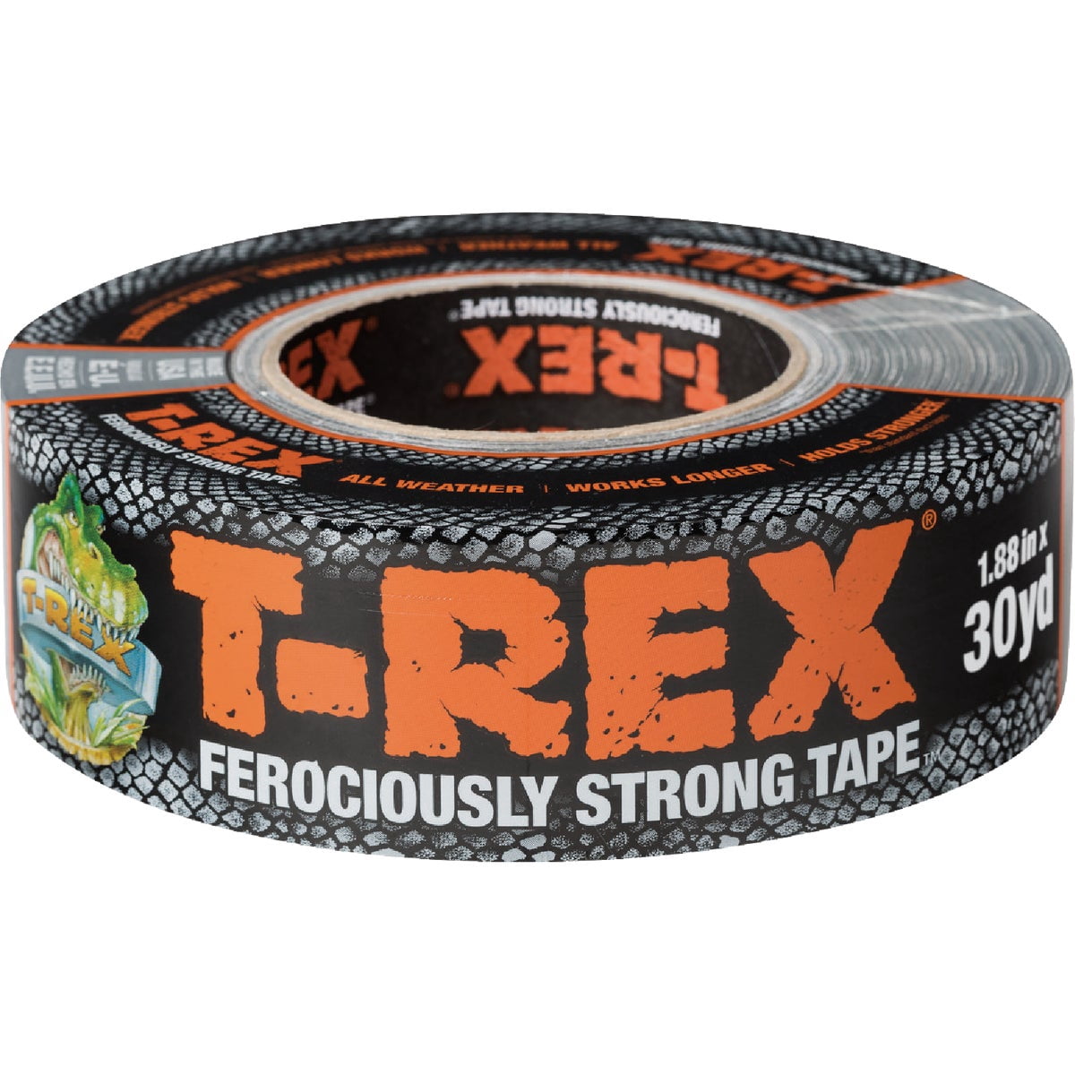 T-REX Ferociously Strong Duct Tape, 1.88 in. x 35 yd, 2 Rolls. Total 70 Yards, Dark Gunmetal Gray 240998