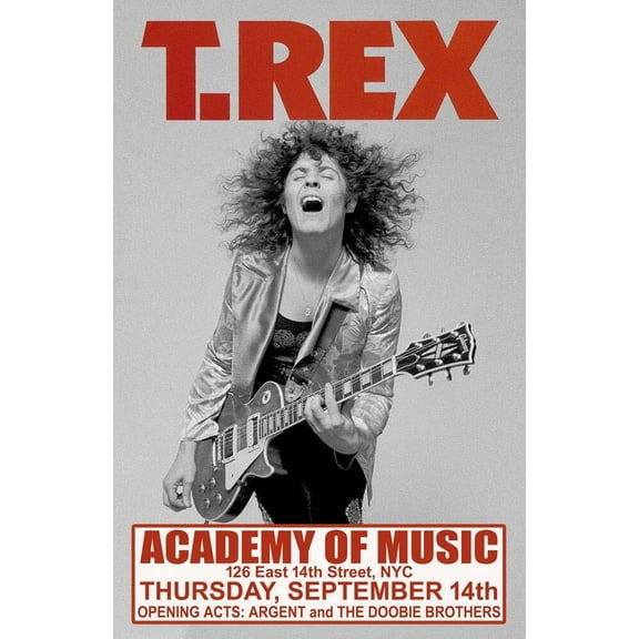 T.REX REPLICA 1972 CONCERT POSTER