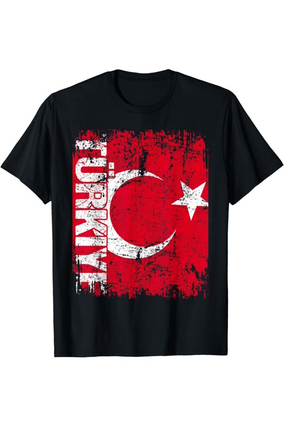 TÜRKIYE Flag Vintage Distressed TURKEY TÜRKIYE T-Shirt mens t shirt,black,women,funny,misfits,men,journey,t-shirt