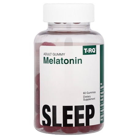T-RQ Adult Gummy, Melatonin, Strawberry, 60 Gummies (2.5 mg per Gummy)