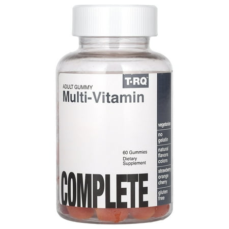 T-RQ Adult Gummy, Multi-Vitamin Complete, Strawberry Orange Cherry, 60 Gummies