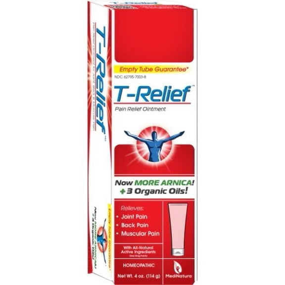 T-Relief Homeopathic Muscular Pain Ointment w/ Arnica + 3 Organic Oil, 4oz