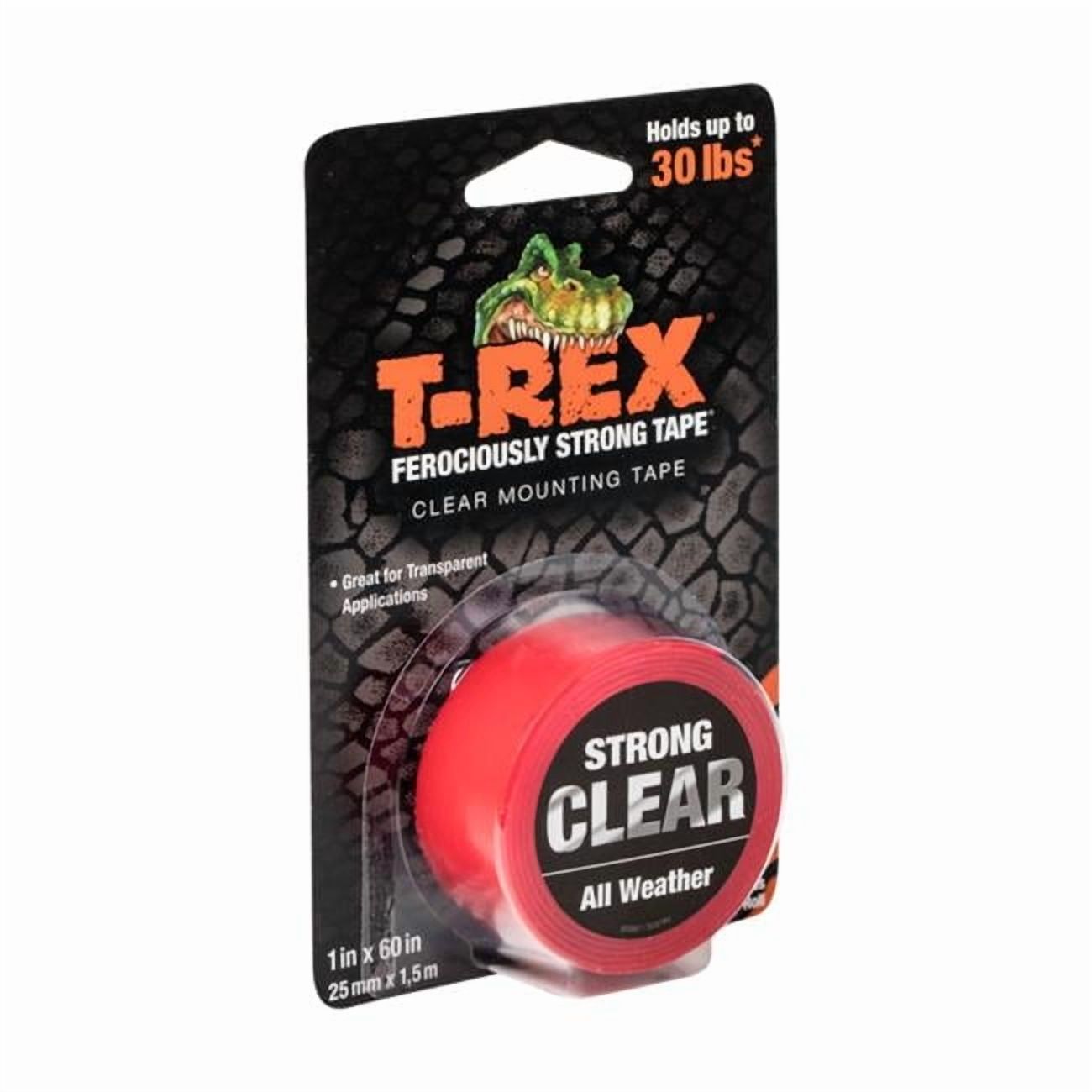T-Rex  1 x 60 in. Strong Double Sided Mounting Tape, Clear