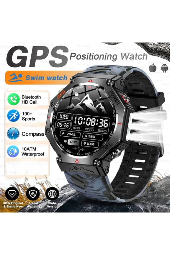 T-Rex 3 Ultra Military Grade GPS Smart Watch 10ATM Waterproof Compass Altimeter Barometric AMOLED Men HD Call Sports Smartwatch