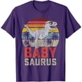 thumbnail image 1 of T-Rex Babysaurus Dinosaur Baby Saurus Family Matching Unisex T-Shirt for Men Women Kids,Purple Color,Size YM, 1 of 5