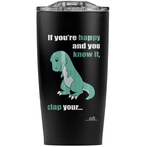 T-Rex Can'T Clap Hands Tyrannosaurus Stainless Steel 20 oz Travel Tumbler, Vacuum Insulated & Double Wall with Leakproof Sliding Lid | Great for Coffee/Hot Drinks and Cold Beverages