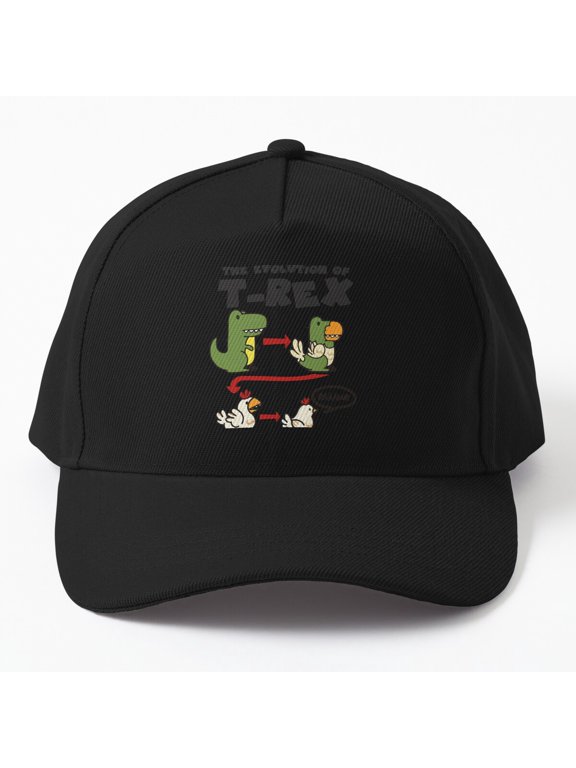 T-Rex Chicken Farmer Evolution Baseball Hat, Dinosaur Agriculture Graphic Design, Classic Cap