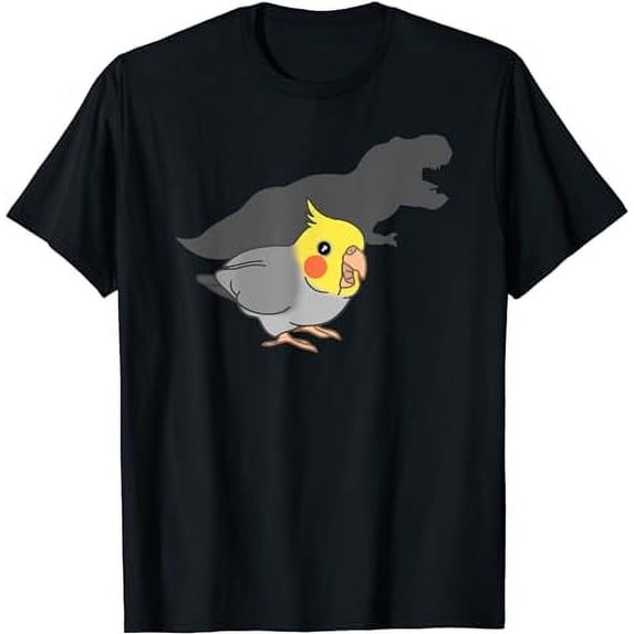 T-Rex Cockatiel Shadow Parrot Dinosaur Birb Pet Bird Lover T-Shirt