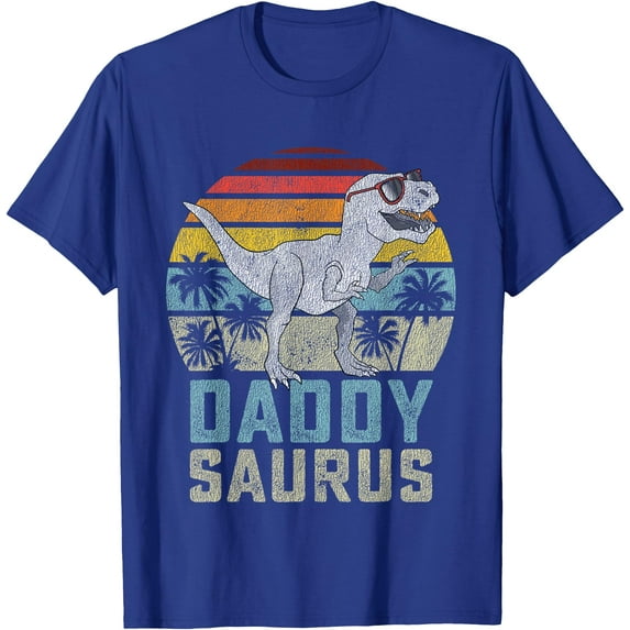 T-Rex Daddysaurus Dinosaur Daddy Saurus Family Matching Unisex T-Shirt for Men Women,Royal Blue Color,Size 3XL