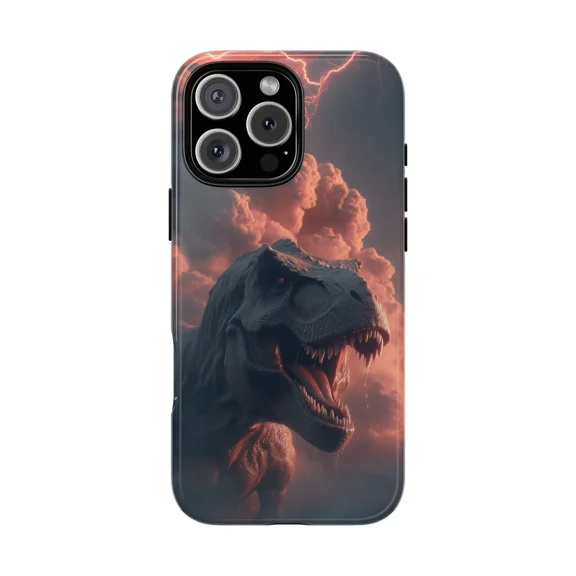 T-Rex Dinosaur Clouds Sky Scene Case for iPhone 17 through 11 Pro Max