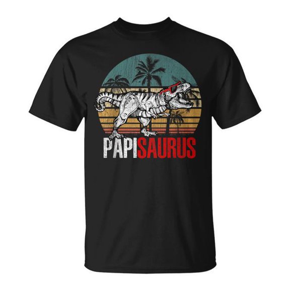 T Rex Dinosaur Cool Papi Saurus Papisaurus Fathers Day T-Shirt Size S-5XL