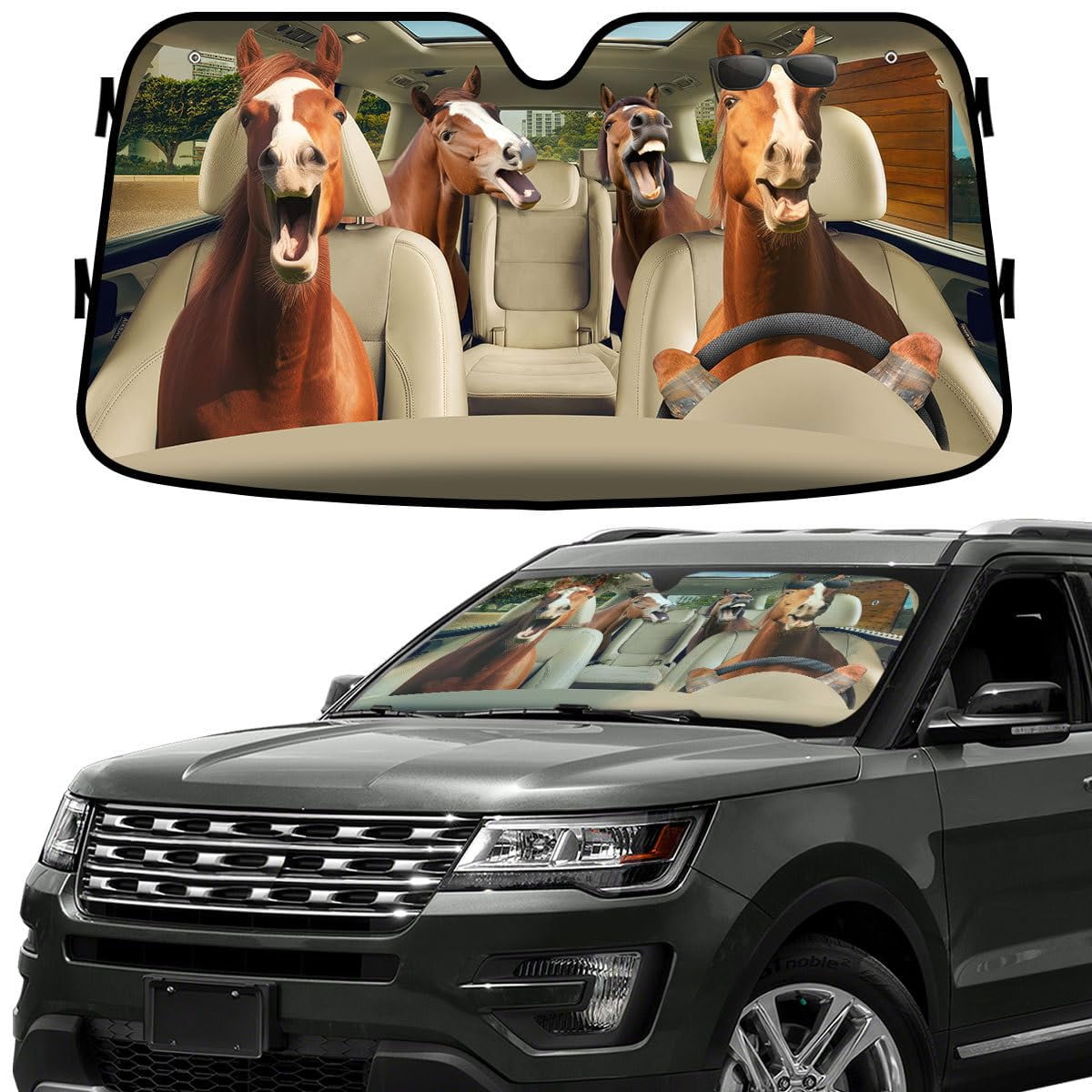 TRex Dinosaur Family Funny Windshield Sun Shade for Car SUV Truck