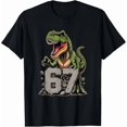 T-Rex Dinosaur Funny Six Seven Meme Cool Tyrannosaurus 67 T-Shirt ...