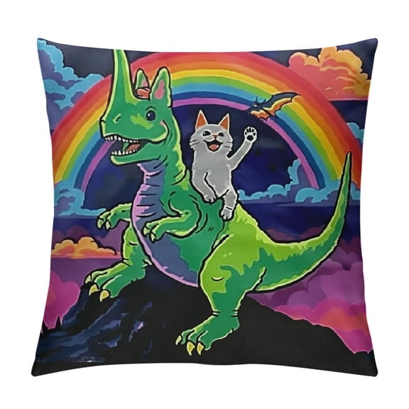 T-Rex Dinosaur Rabbit Pet Throw Pillow,  Multicolor
