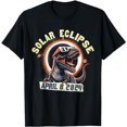 thumbnail image 1 of T-Rex Dinosaur Total Solar Eclipse Totality April 8 2024 T-Shirt, 1 of 5