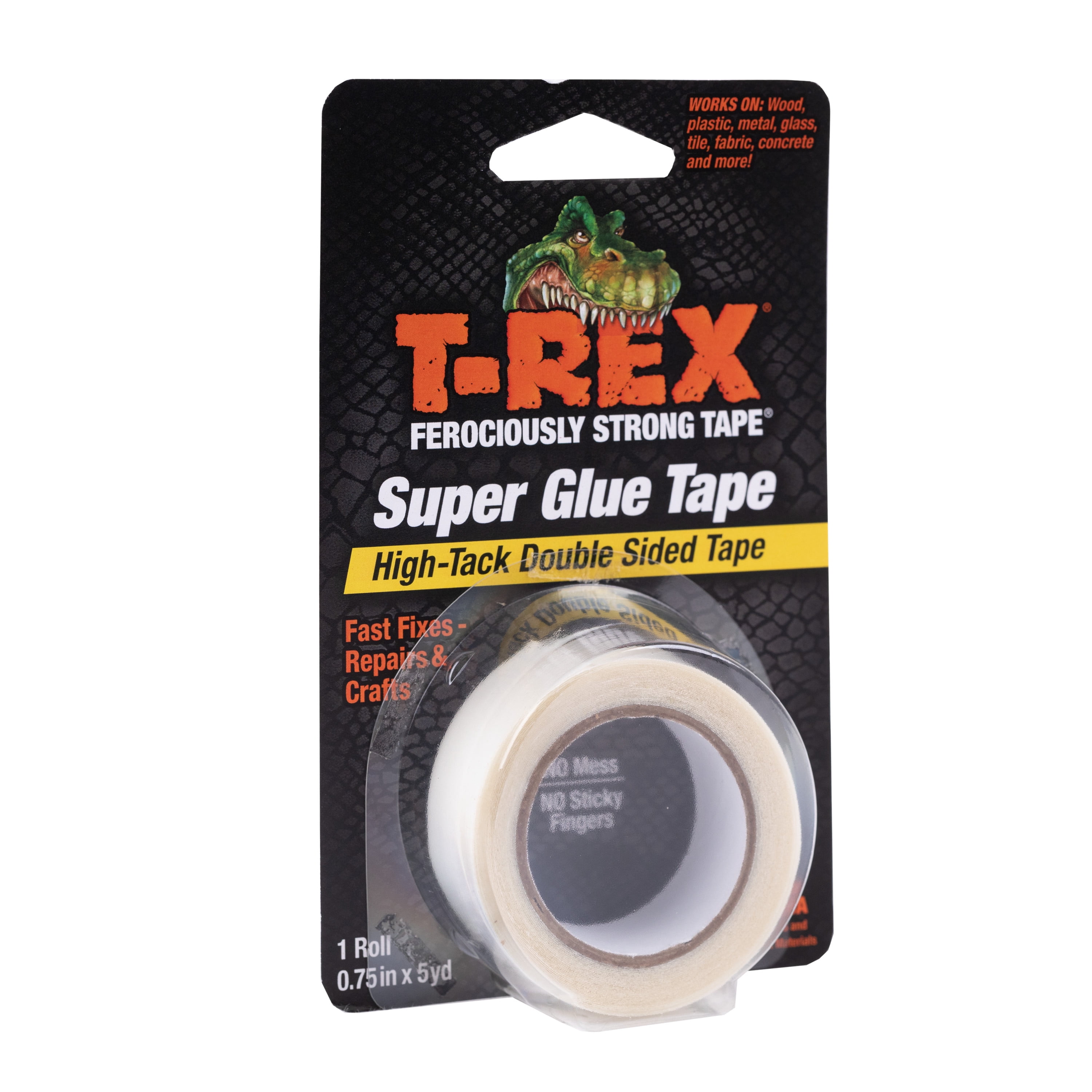 T-Rex Double Sided Super Glue Tape - Clear, 0.75 in. x 5 yd. 