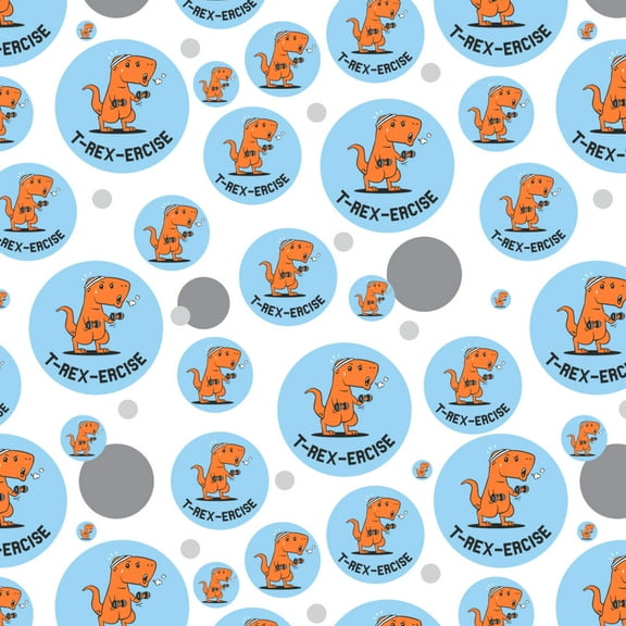 T-Rex-Ercise Exercise Dinosaur Funny Humor Premium Gift Wrap Wrapping Paper Roll