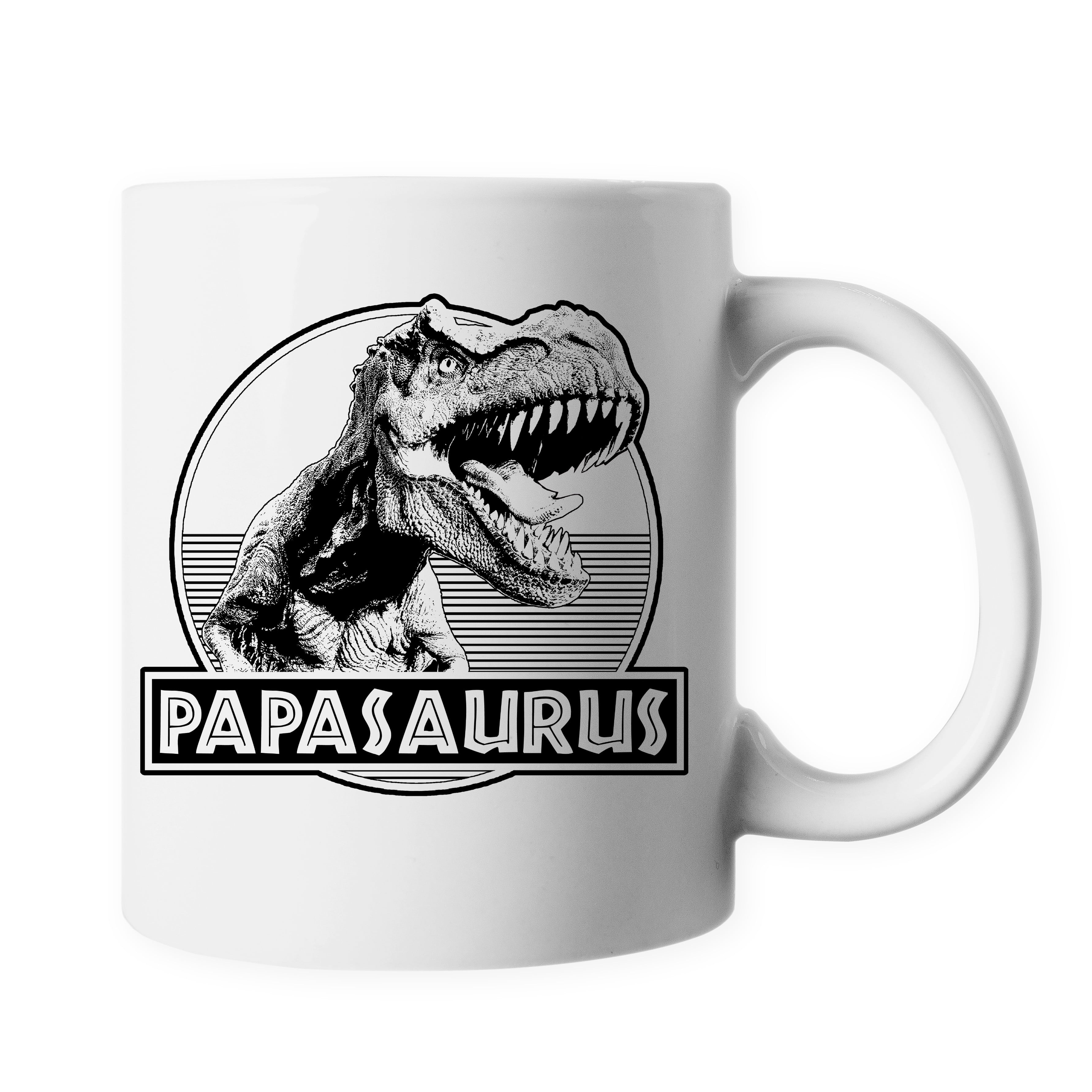 T-Rex Family Papasaurus - Gift For Papa Grandfather - Ceramic Coffee Mug Tea Cup PB333