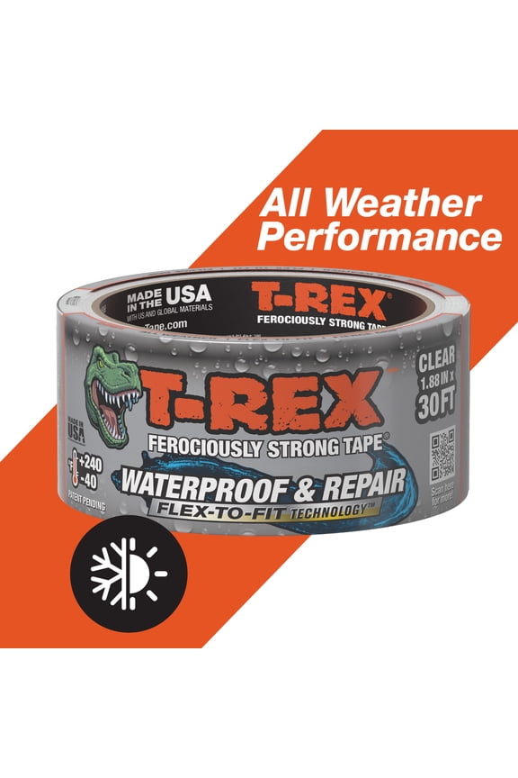 Ferociously Strong Clear Waterproof and Repair Tape 1.88 in x 10 yd